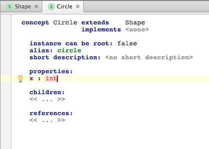 Setting the name and the type for a property Setting the name and the type for a property