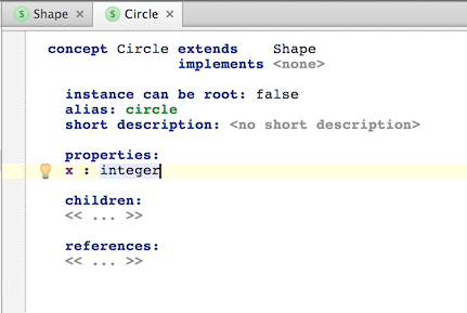 Auto-completion helps you enter the type Auto-completion helps you enter the type