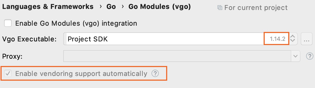 Automatic vendoring mode in Go 1.14