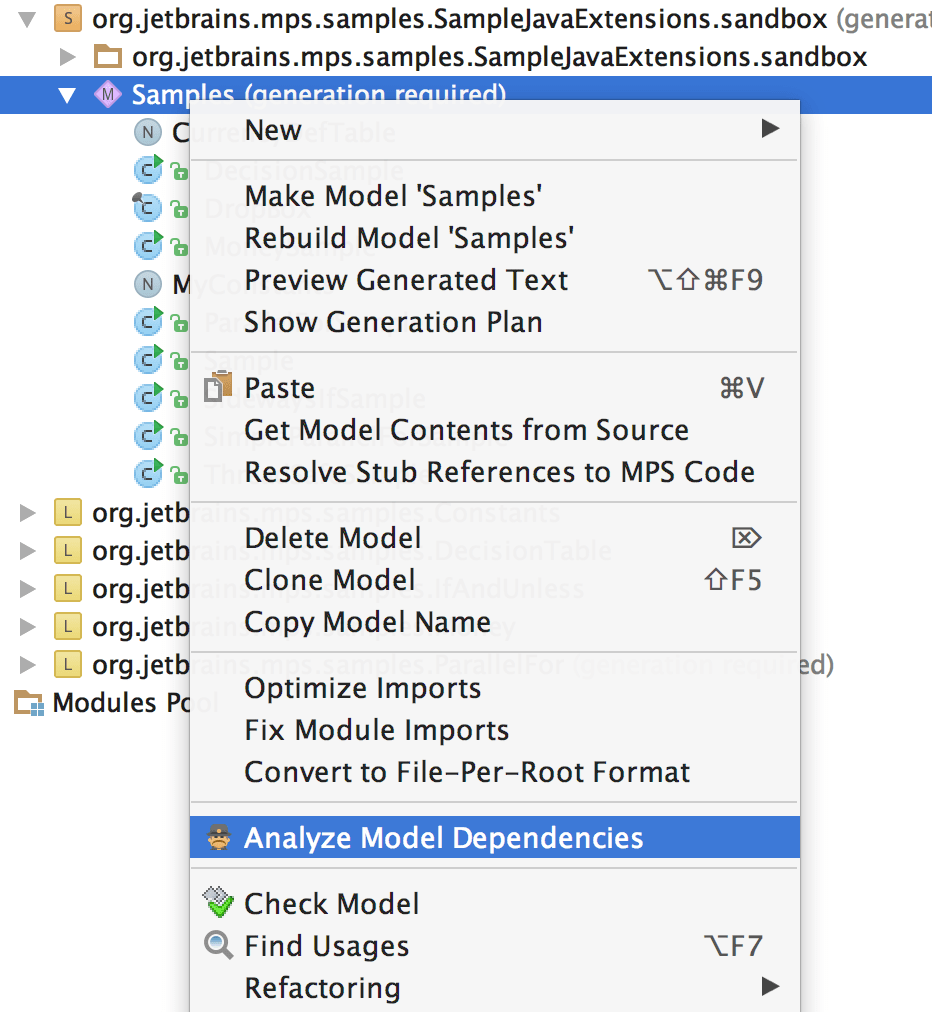 Dependencies Analyzer from context menu Dependencies Analyzer from context menu