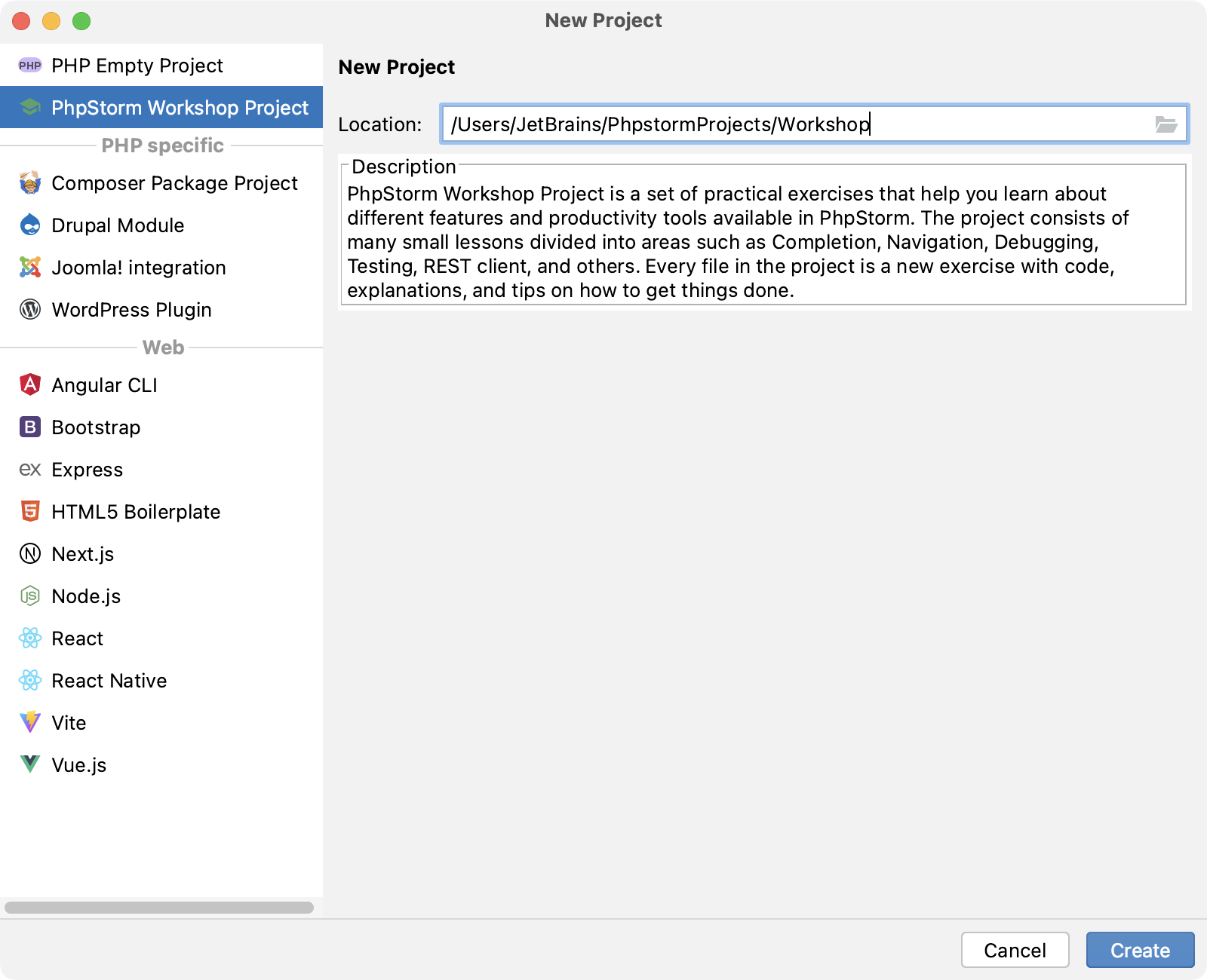 Create workshop project from New Project dialog.png Create workshop project from New Project dialog.png