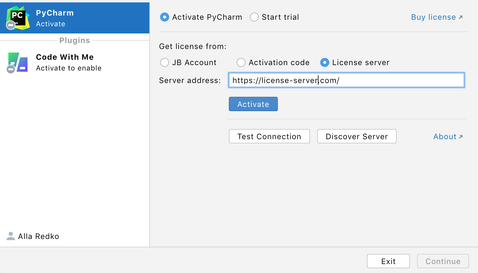 Activate PyCharm license with a license server Activate PyCharm license with a license server