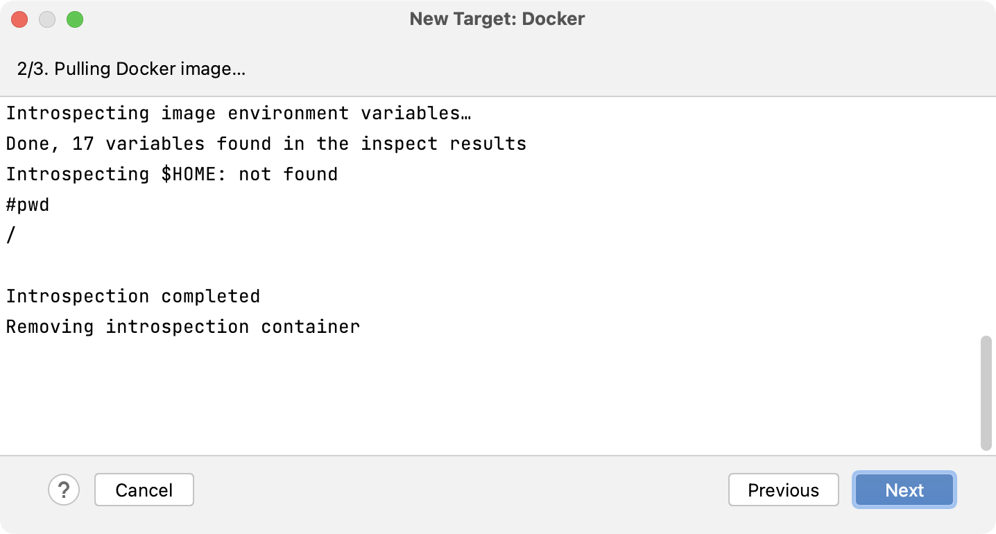 Docker container introspection is completed Docker container introspection is completed