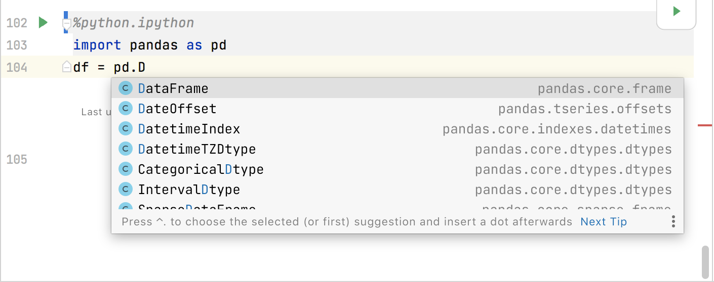 Code completion for a class Code completion for a class