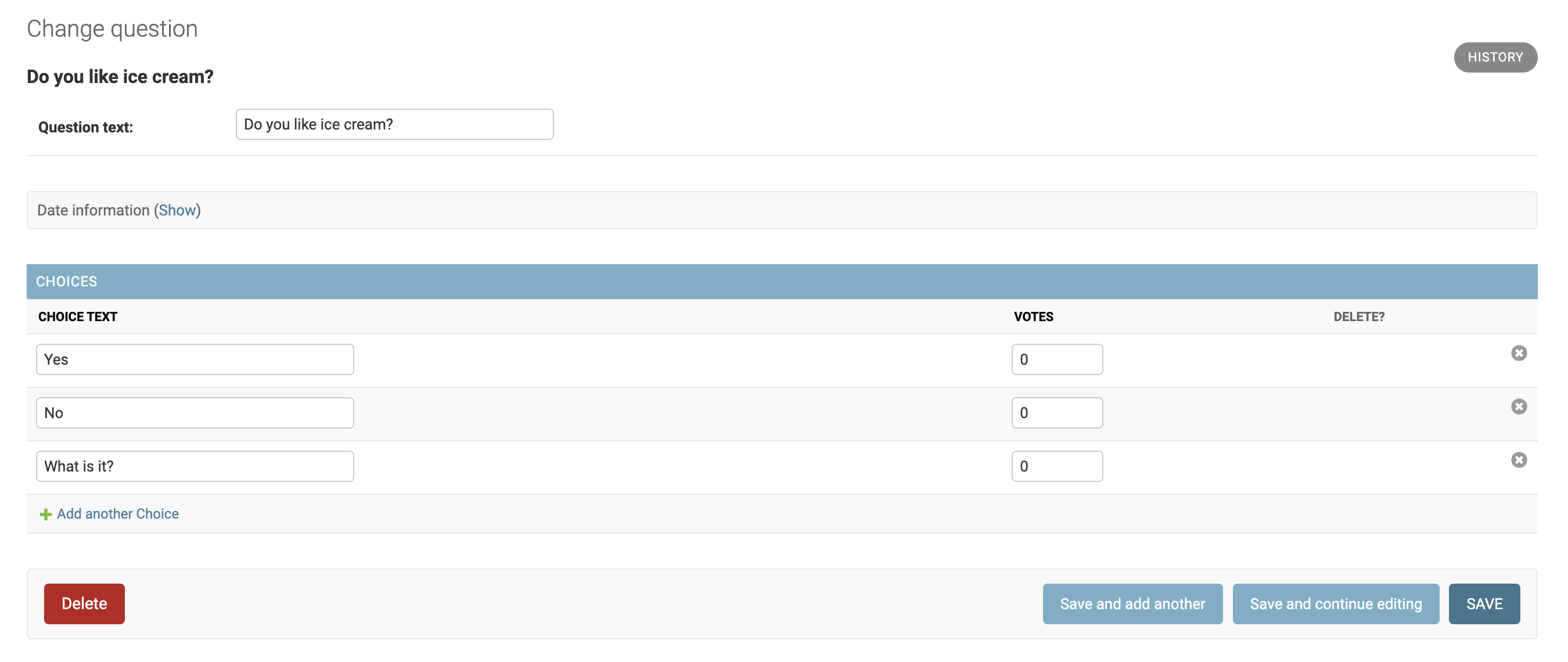 Change question page Change question page