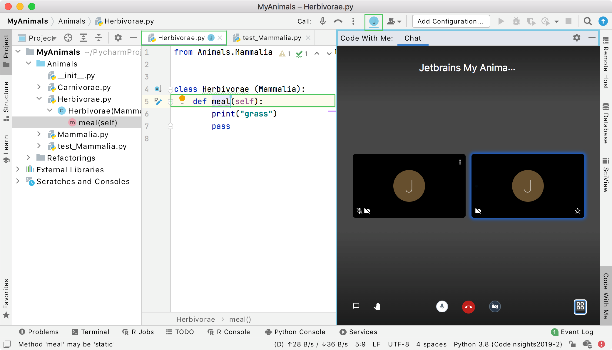 Joined session: editor and the main toolbar Joined session: editor and the main toolbar