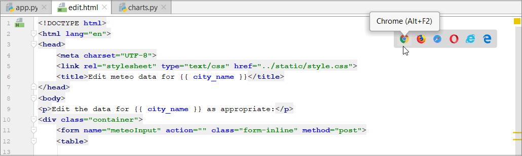 The Browser popup in the editor The Browser popup in the editor