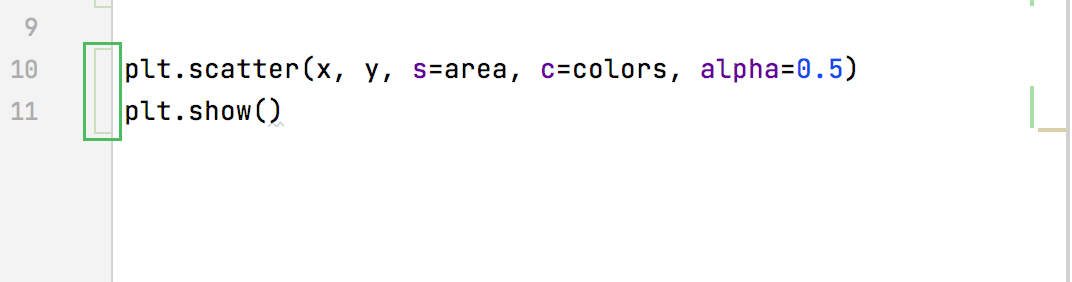 Gutter marker for staged changes Gutter marker for staged changes