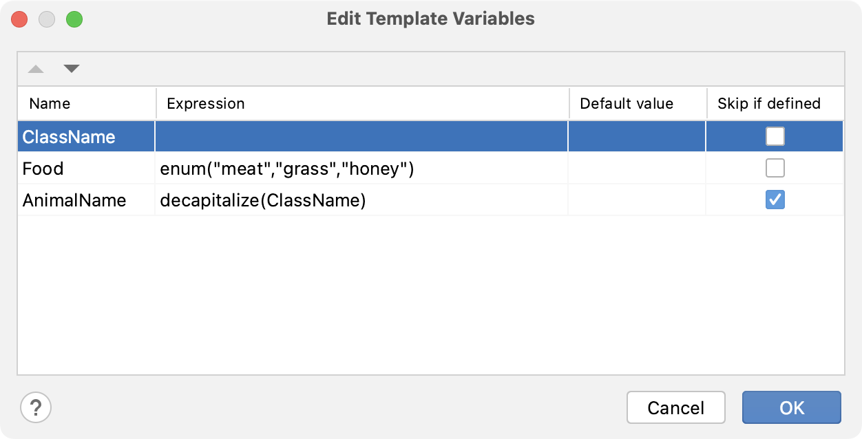 Live template context Live template context
