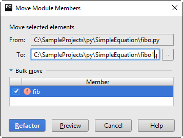 Move module member dialog Move module member dialog