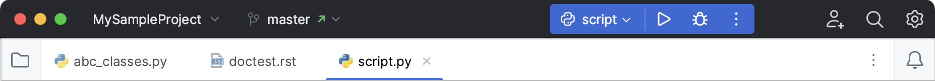 Editor tabs Editor tabs