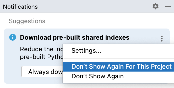 Hiding a suggestion Hiding a suggestion