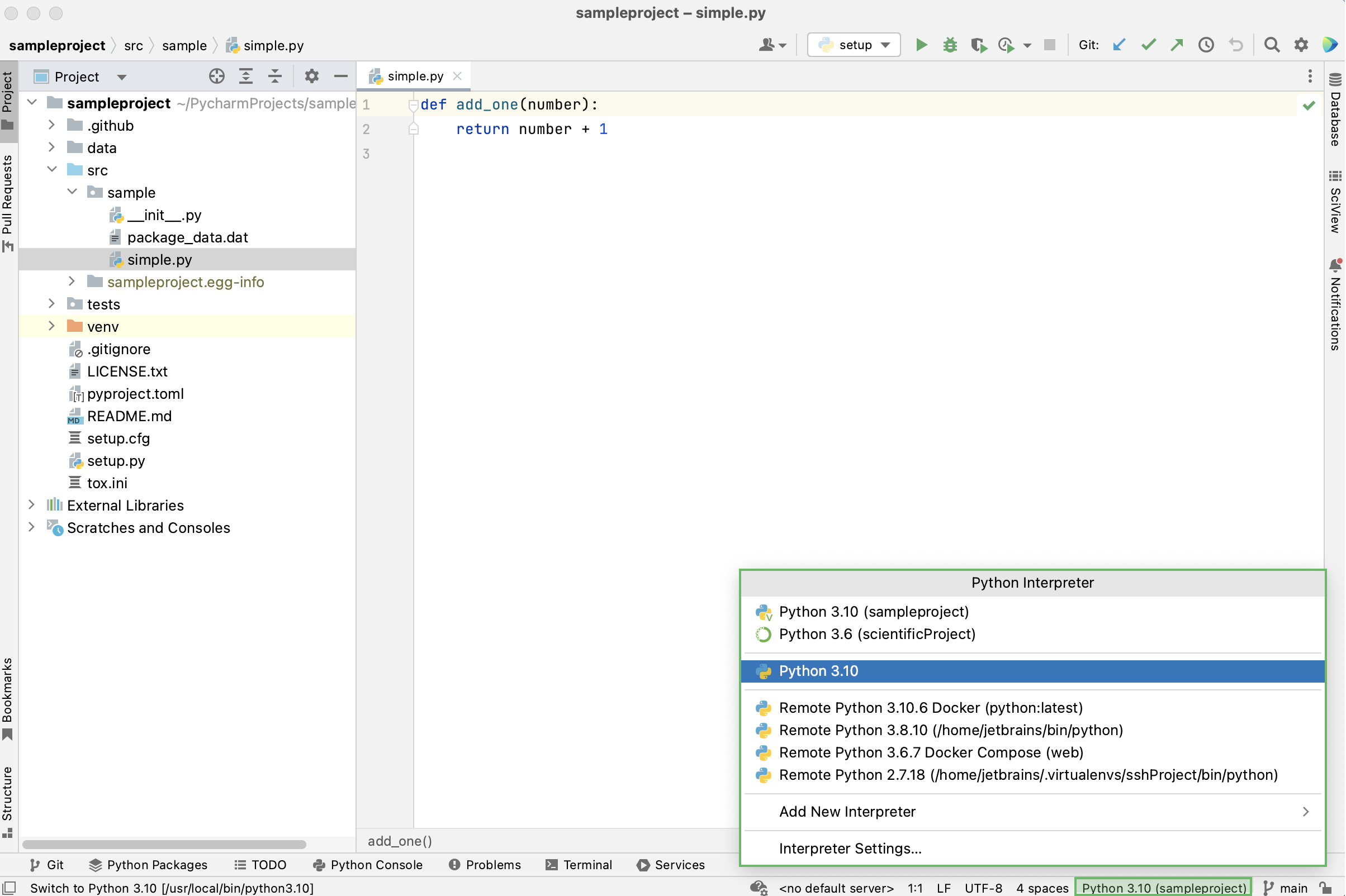 Configure remote Python interpreter widget Configure remote Python interpreter widget