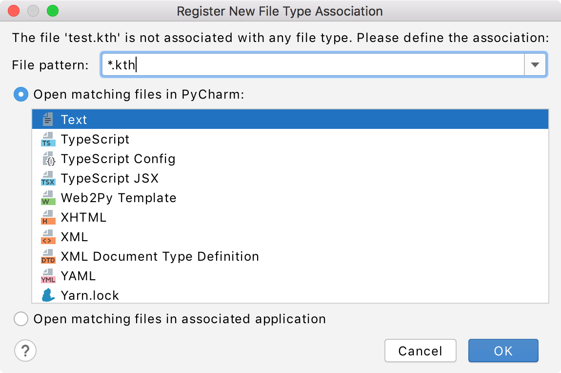 PyCharm: Associating a filename pattern with specific file type PyCharm: Associating a filename pattern with specific file type