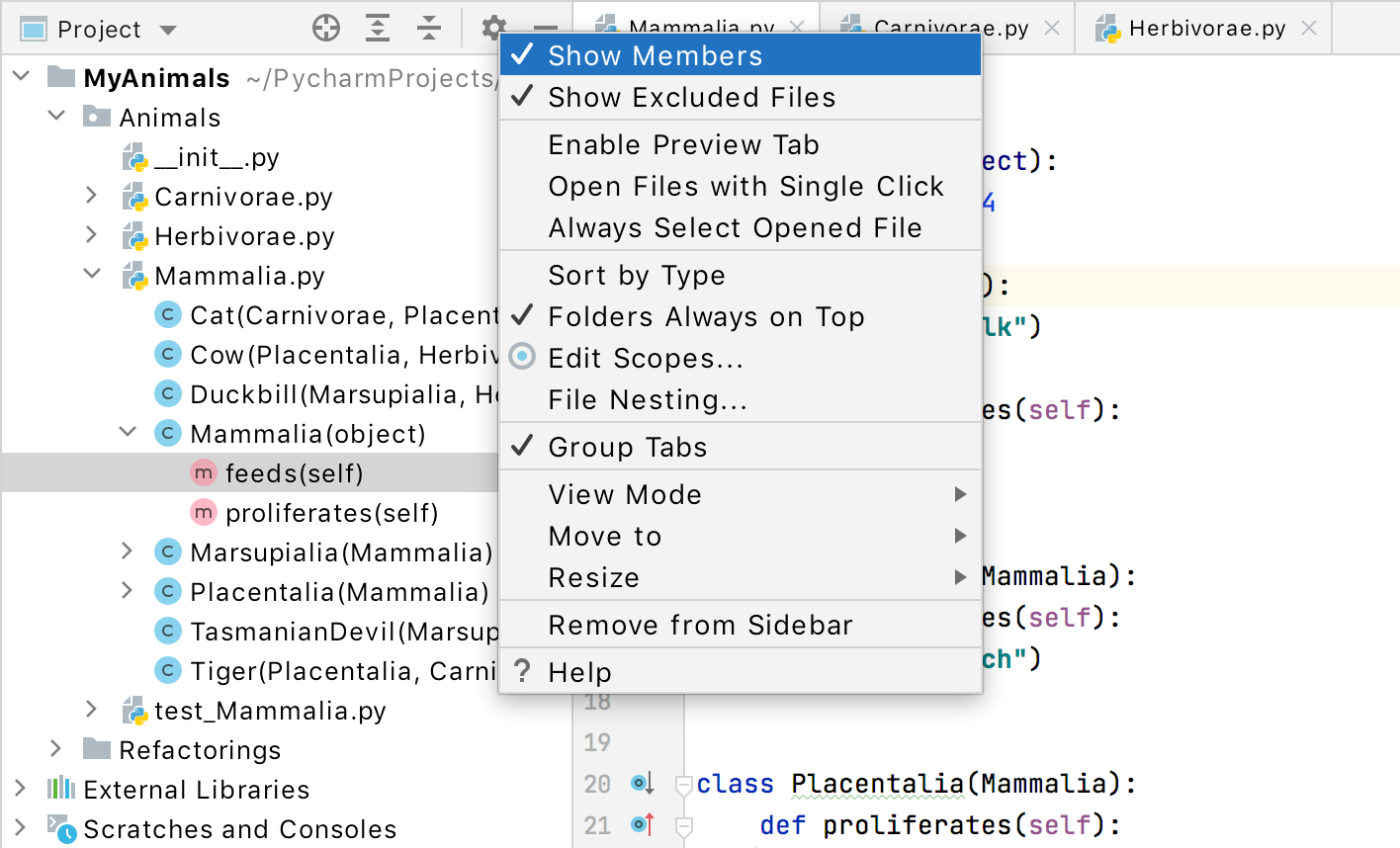 Show members Show members