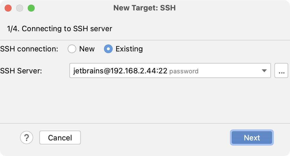 Connecting to SSH server Connecting to SSH server
