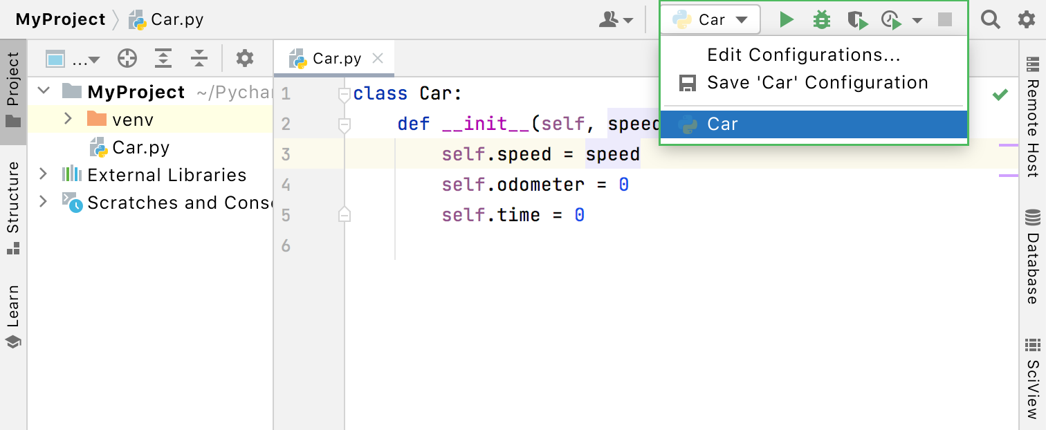 Temporary run/debug configuration Temporary run/debug configuration