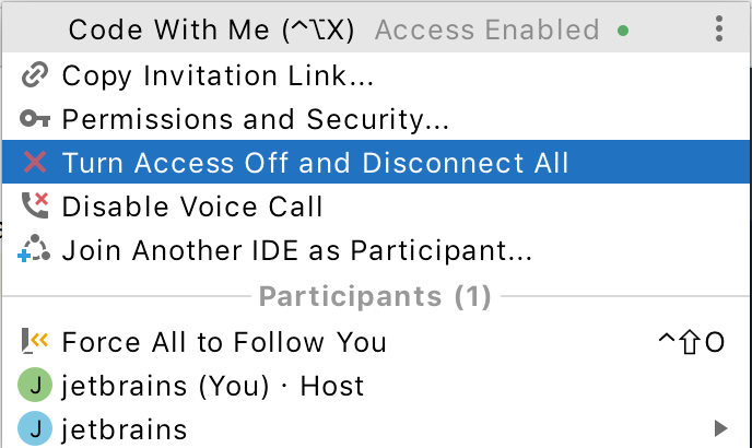 Turn Off Access Turn Off Access