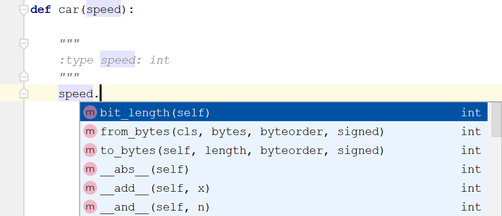 Using docstrings to define parameter type(:type) Using docstrings to define parameter type(:type)