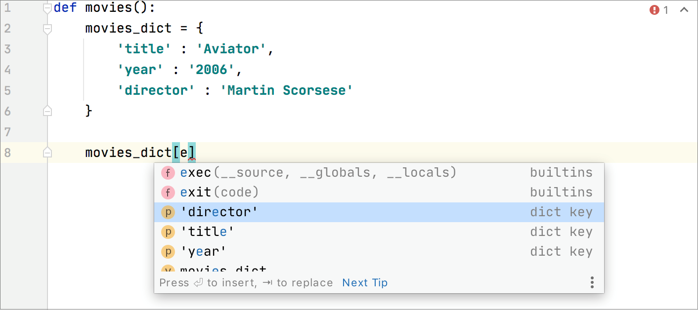 Completing Dicts Completing Dicts