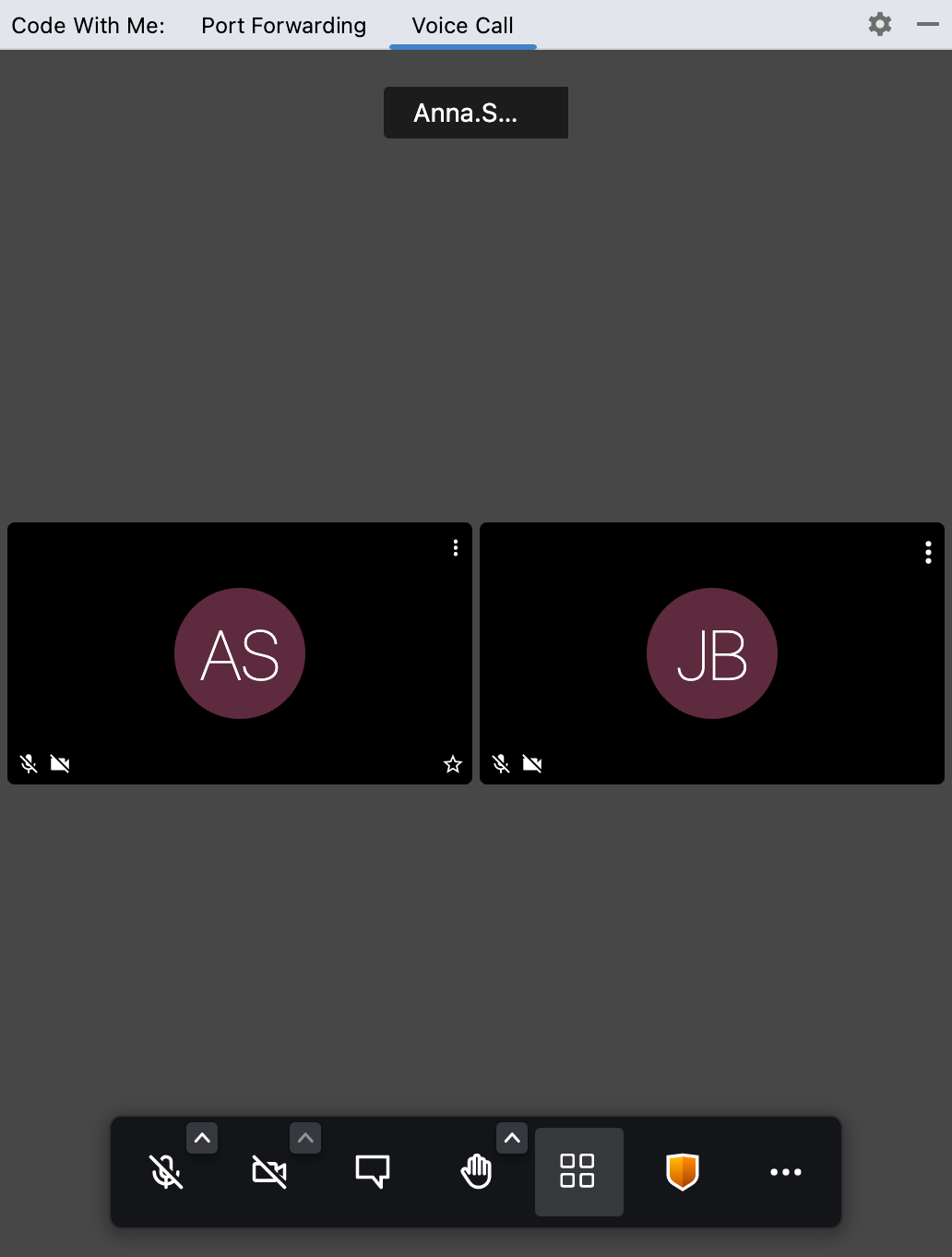 the Code With Me tool window the Code With Me tool window
