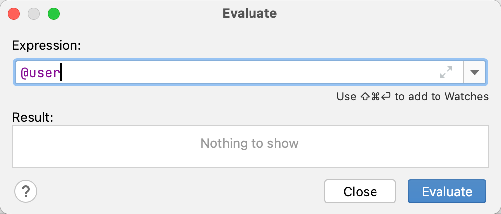 The expression is entered in the Code Fragment field The expression is entered in the Code Fragment field