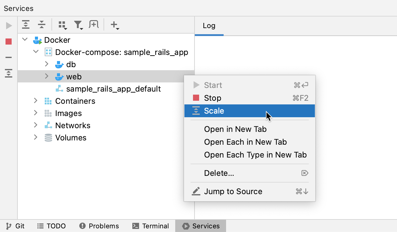 The Scale context menu item The Scale context menu item
