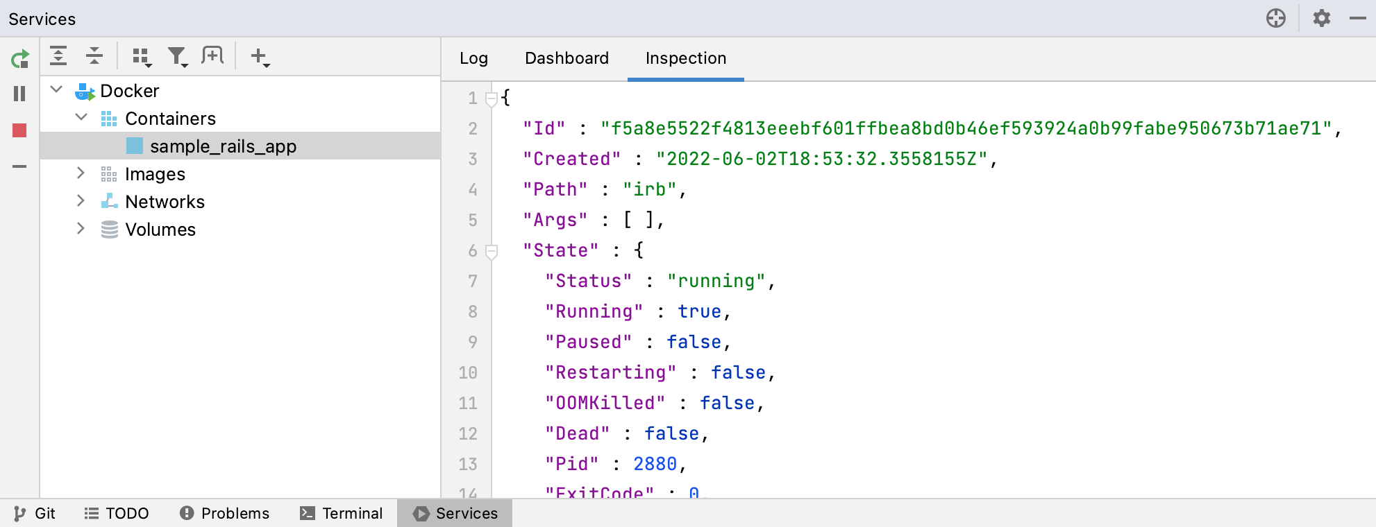 The Inspection tab The Inspection tab