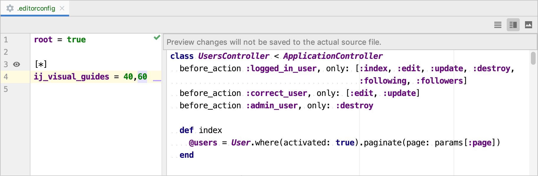 editorconfig preview editorconfig preview