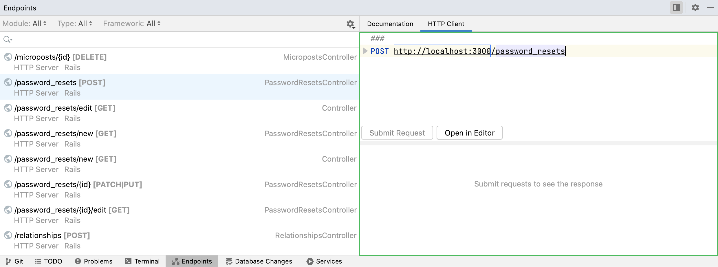 Endpoints tool window: HTTP Client tab Endpoints tool window: HTTP Client tab