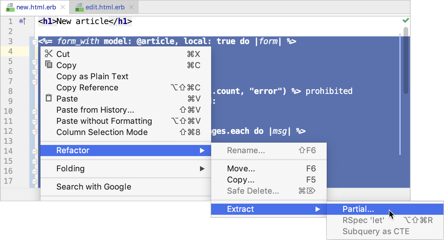 Extract partial Extract partial