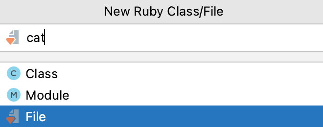 New Ruby File/Class dialog New Ruby File/Class dialog