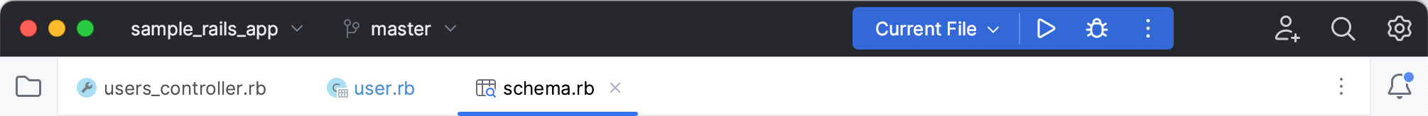 Editor tabs Editor tabs