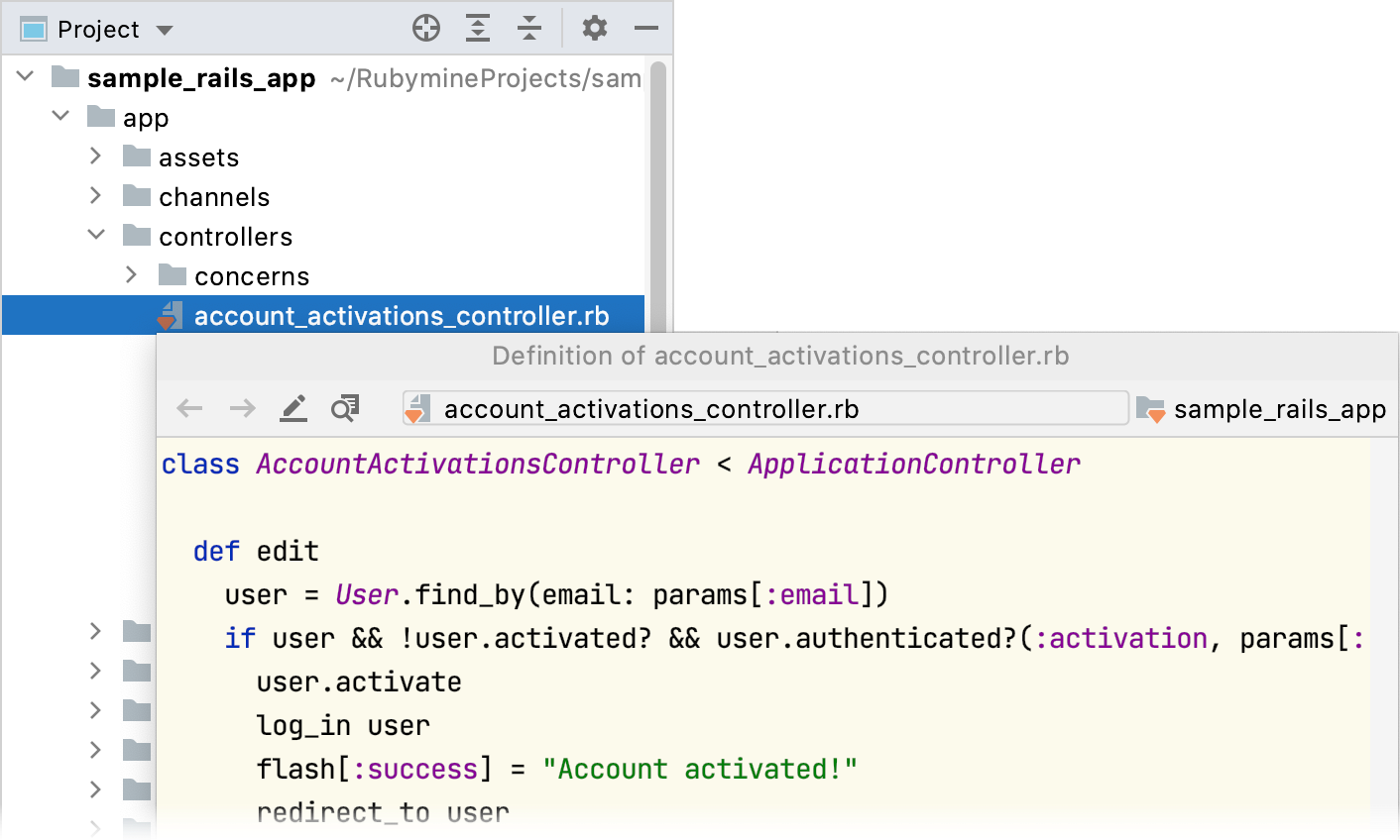 Opening a file preview in the Project tool window Opening a file preview in the Project tool window
