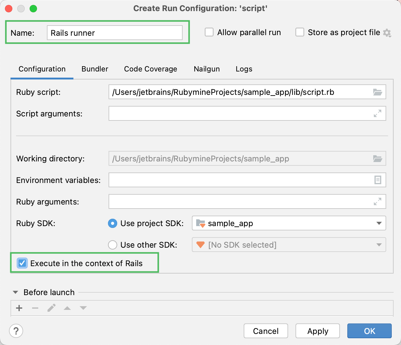 Configuration settings Configuration settings