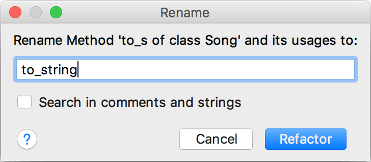 Rename dialog Rename dialog
