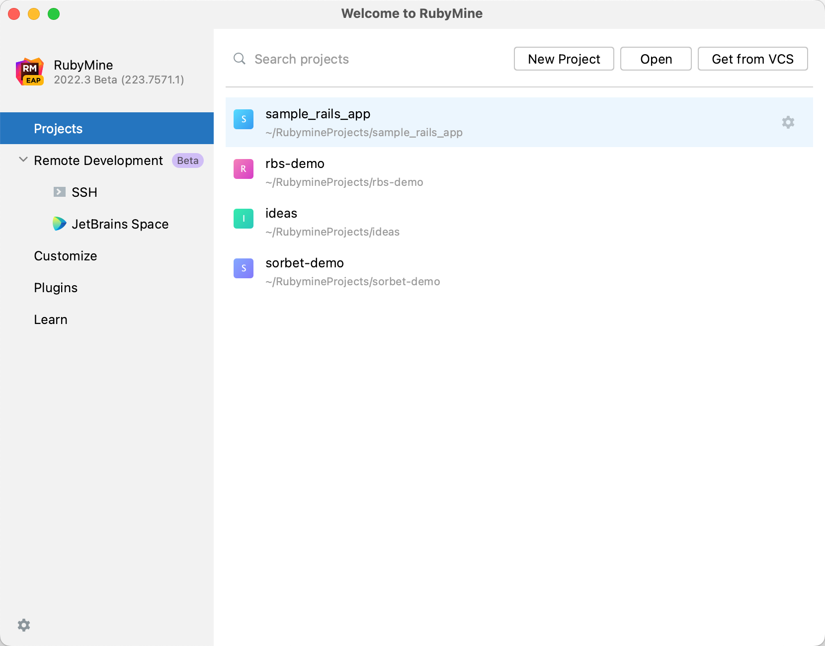 Welcome Screen options Welcome Screen options