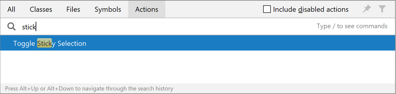 Sticky selection Sticky selection
