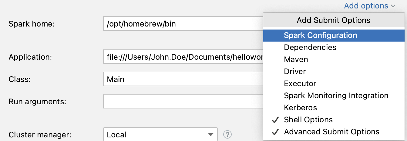 Run Applications With Spark Submit IntelliJ IDEA Documentation