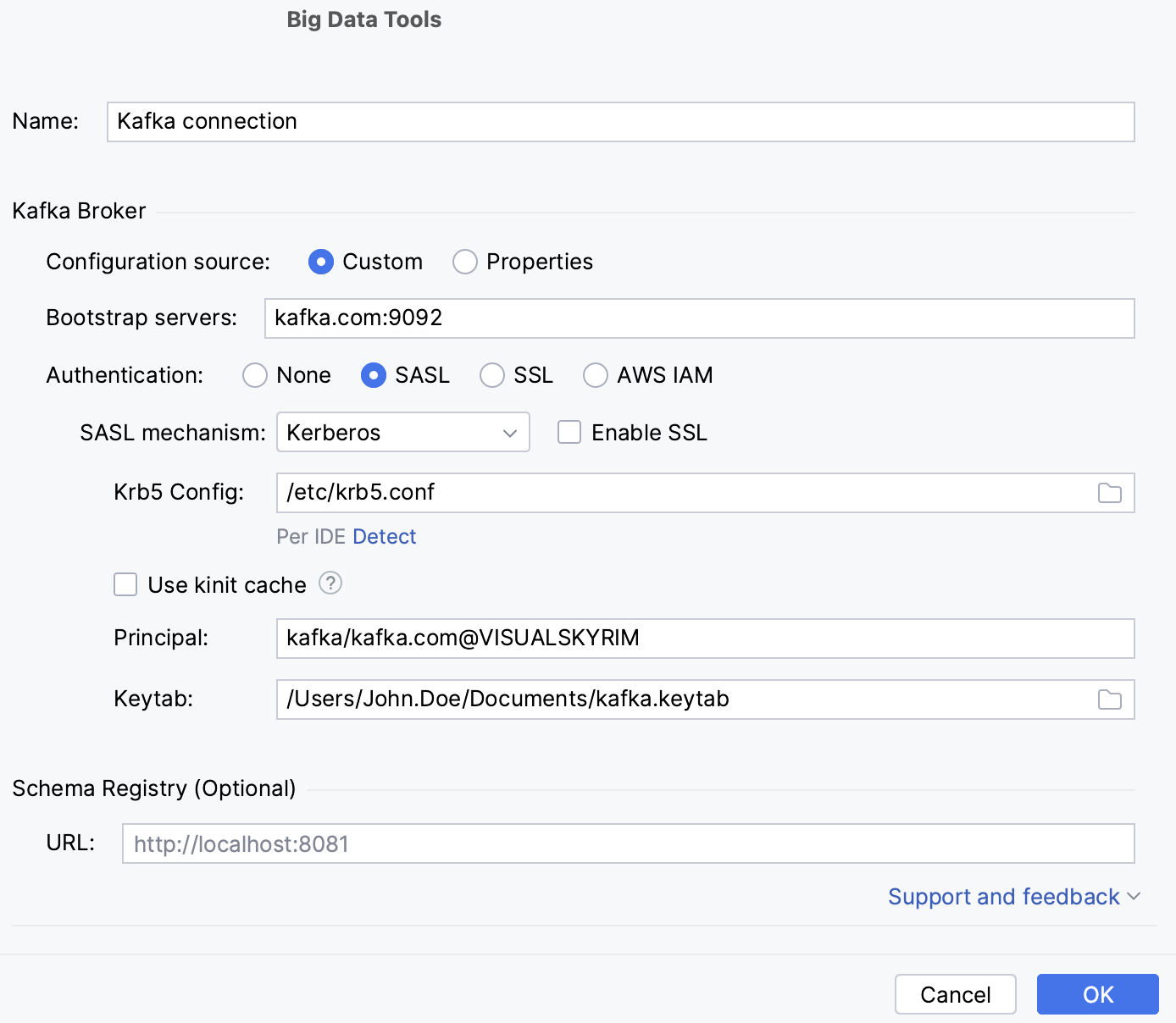 Authenticate through Kerberos