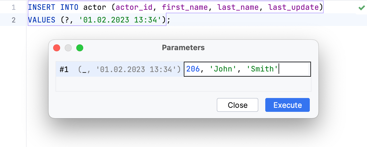 Using array of values as a parameter