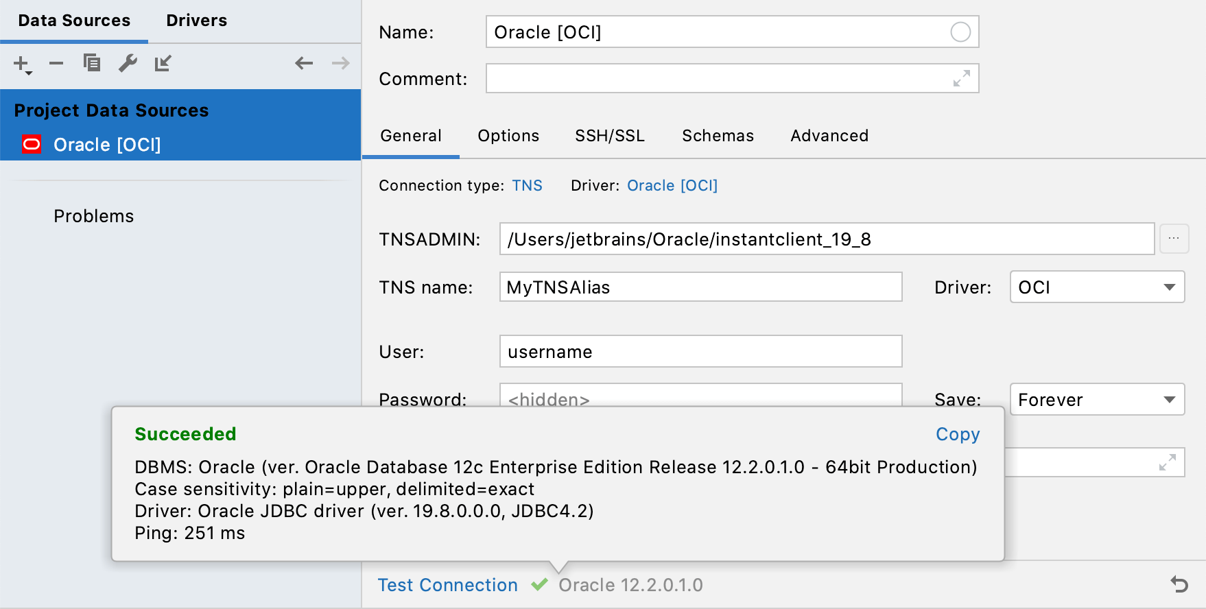 Create the OCI connection