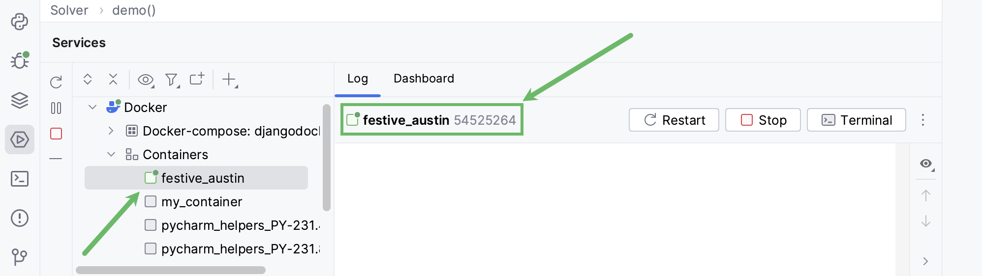 Debugging in a Docker container