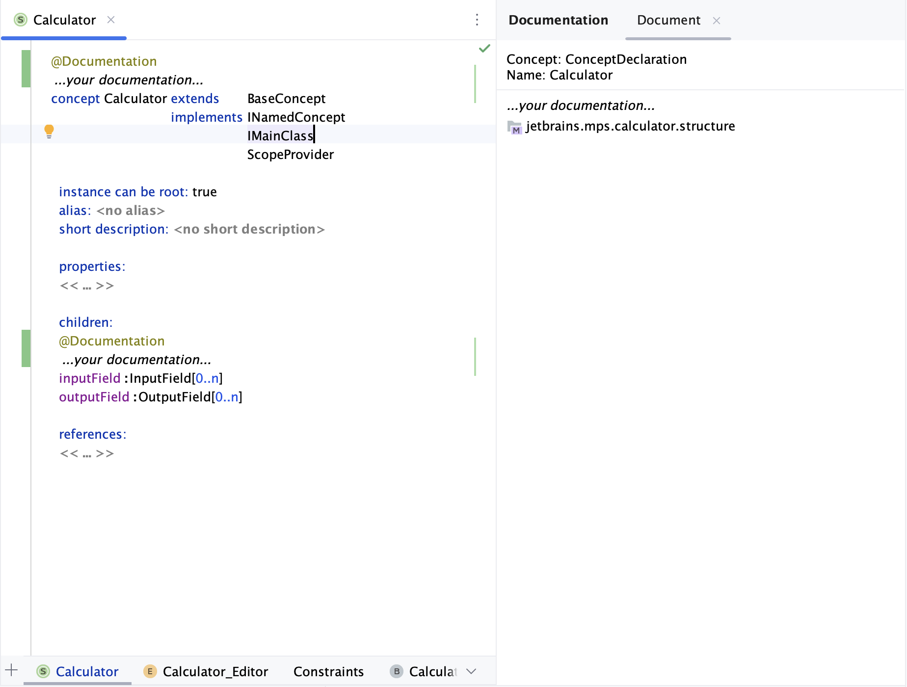 Documentation tool window Documentation tool window