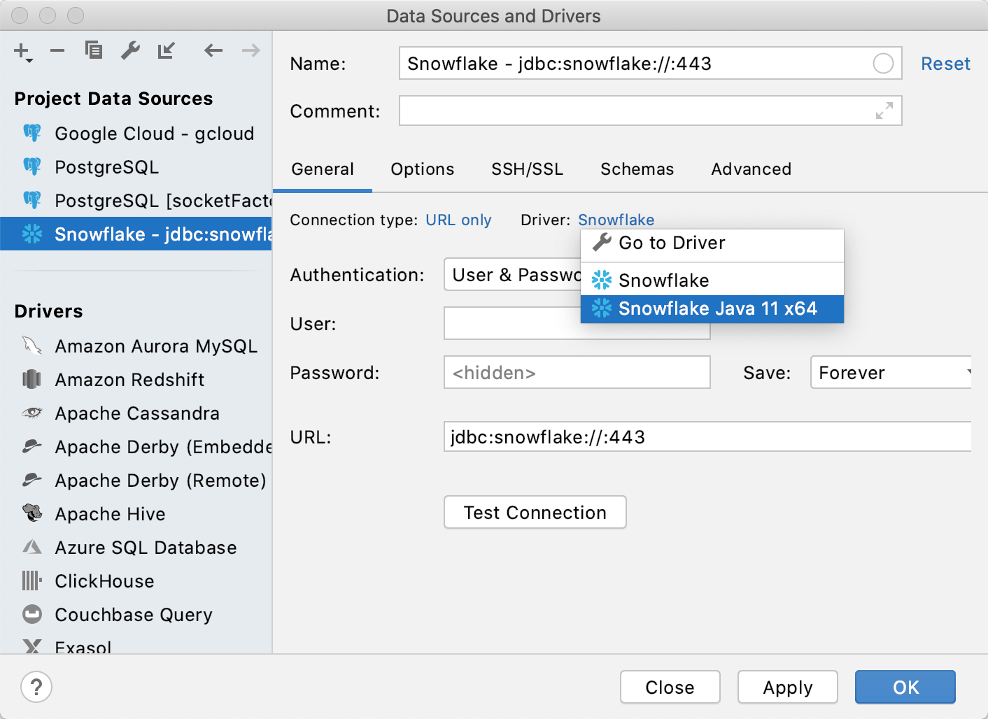 Snowflake JVM 11 x64