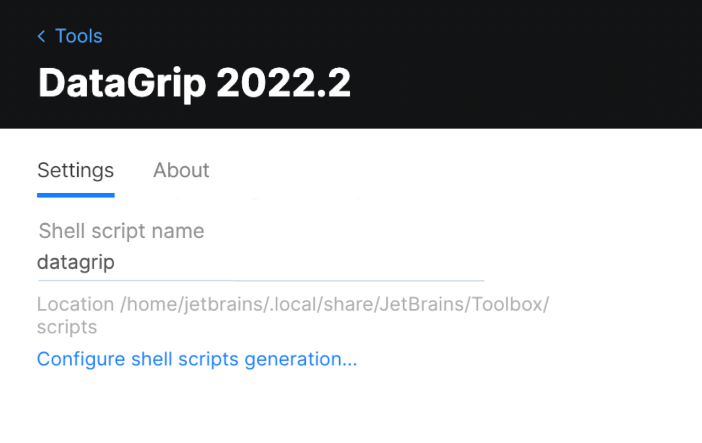 Toolbox App DataGrip Settings