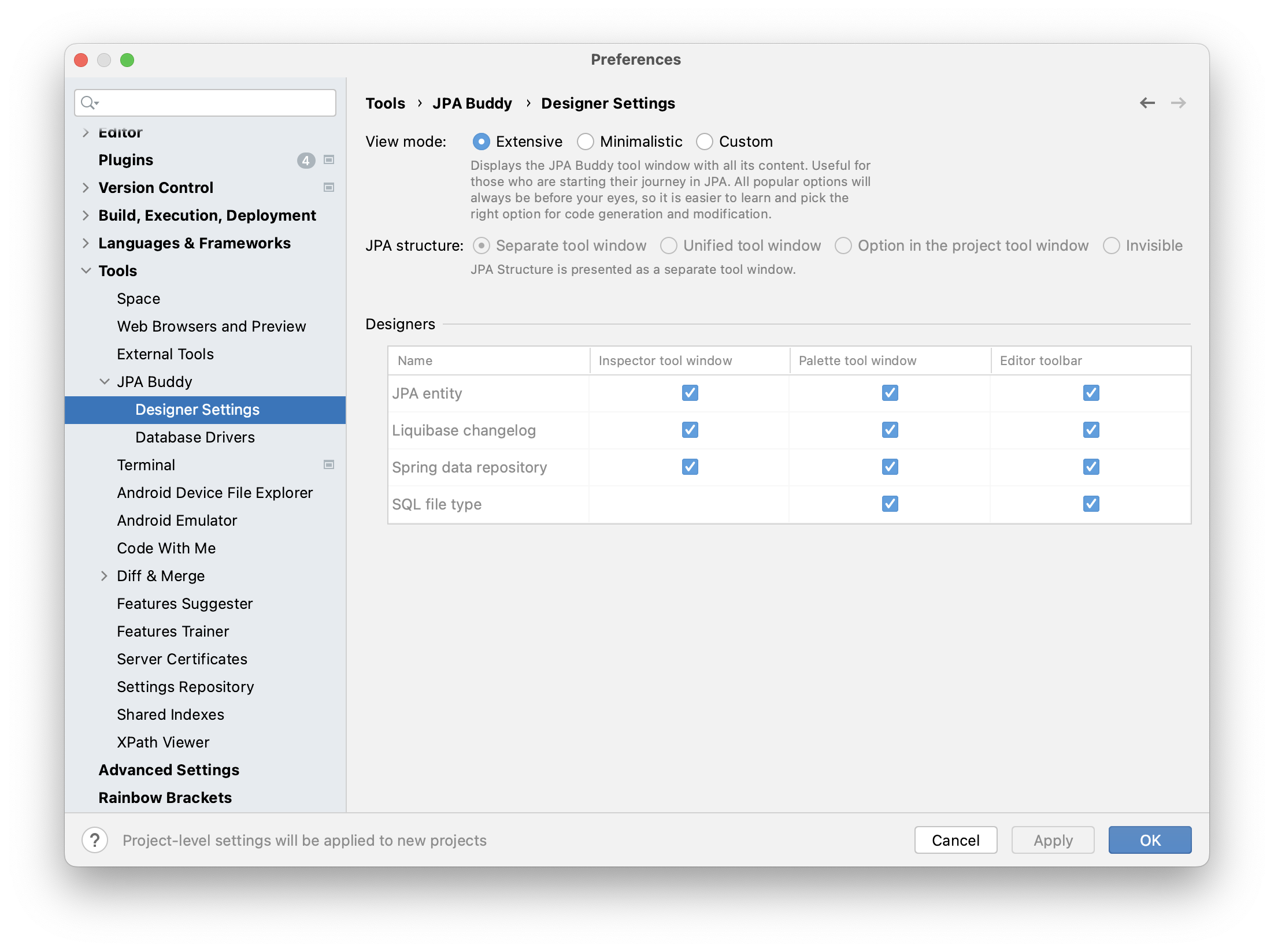 designer-settings