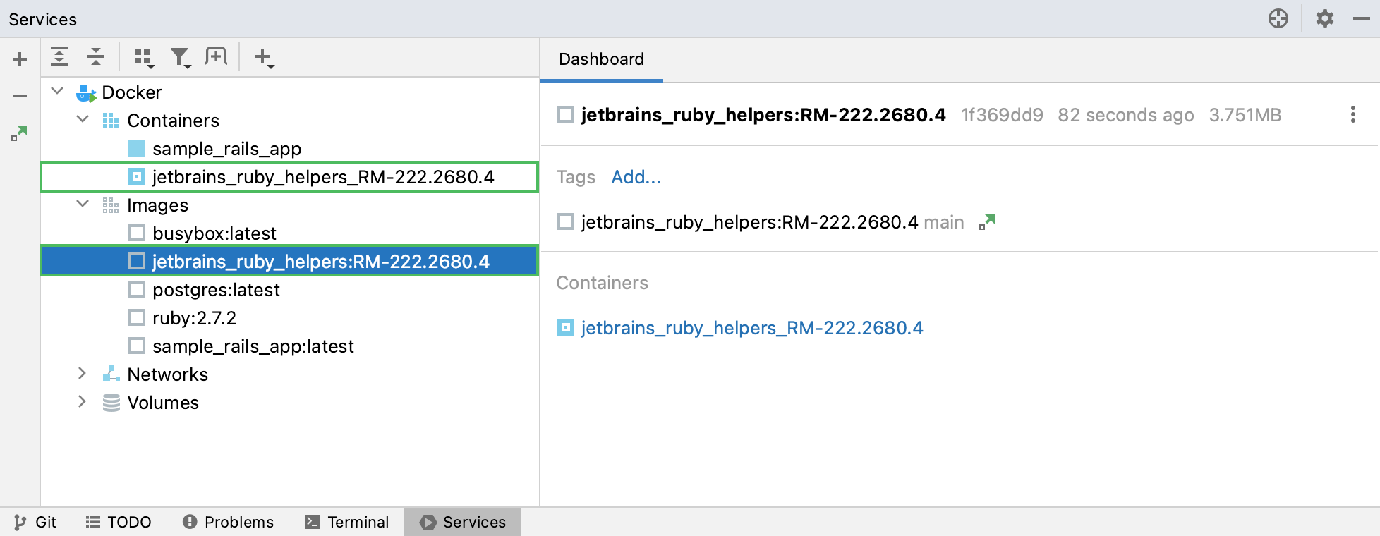Docker tool window Docker tool window