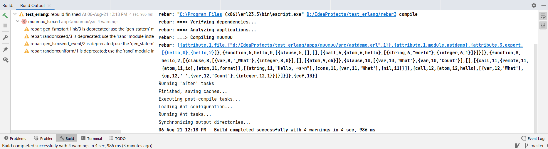 Erlang build with Rebar