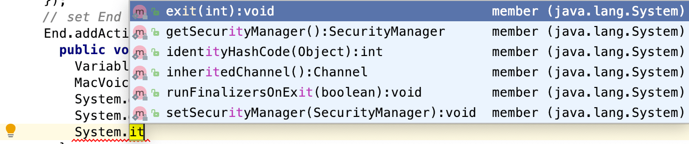 Code completion Wild Card Code completion Wild Card